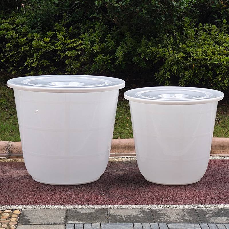 水缸家用加厚塑料大容量带盖储水养鱼特大号圆形大水桶发酵大白桶