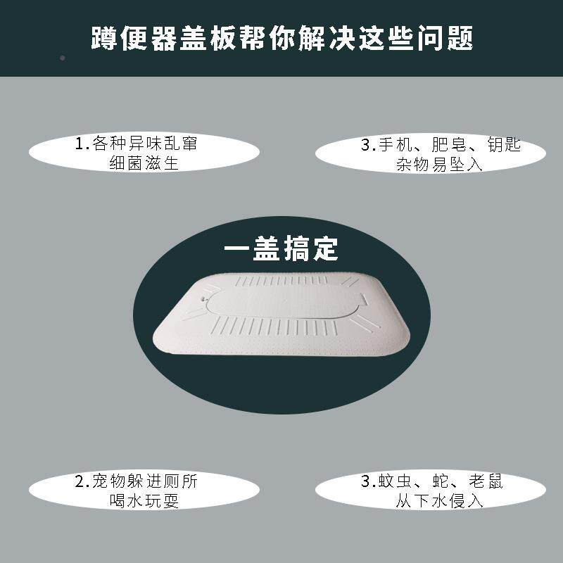 蹲便防堵滑封闭器盖板坑蹲防臭臭器卫生80间洗澡厕所式挡板一健开