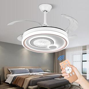 全铜大灯电机厚板餐厅风扇灯工隐形风灯遥控家用电扇灯卧室吊扇扇