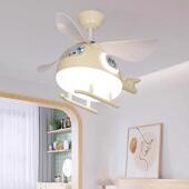 多巴胺卡通色儿541童房室飞机灯熊猫孩吊女孩房间卧熊猫吸顶风扇