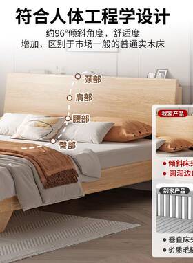 轻奢实卧室LQL简约1.8双人2床成经济型人出租房用家用1.儿童木单