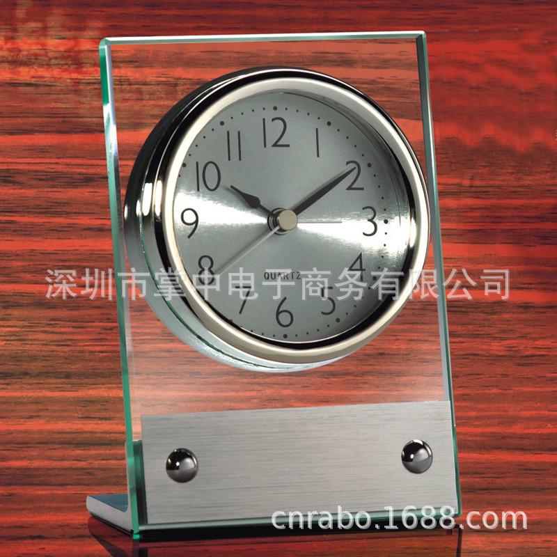 创意酒店客房闹钟玻璃壳体静音床头定时闹U钟卧室台面钟