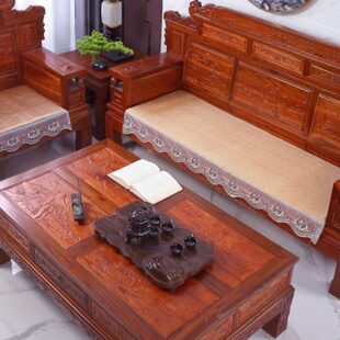 冬夏两用藤席实木沙发垫双面加厚海绵坐垫防滑长条老式木沙发坐垫