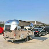 不锈钢拖挂房车新款 多功能民宿露营车自驾游旅行车沐浴厕所一体车