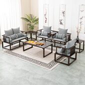 沙发实木新中式 现代客厅民宿禅意小户型办公室白蜡木轻奢酒店家具