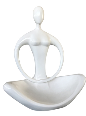 玻璃钢吹笛子大型商场会所酒店艺术抽象打坐摆设W少Y女人物雕塑