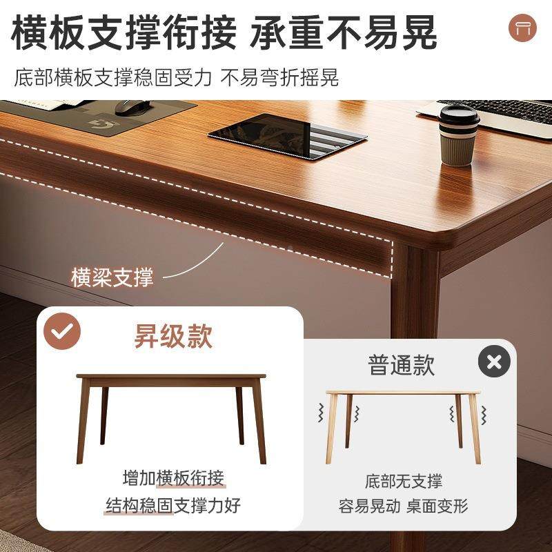 桌电脑桌台式家用学桌实木腿书桌卧室床边竞dnz0154简约学电生写
