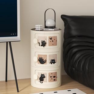 35.5 35.物中古风收纳柜床头柜多柜层卧室圆形子物架置替代品网红