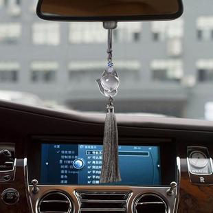 浩澜水晶天然白用水大头晶萌狐狐狸汽车挂件创意新可550爱车款挂