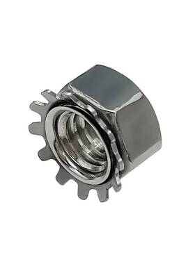 304不锈钢K型螺母带齿防松外六角螺帽K帽美制多齿花齿K形螺丝帽