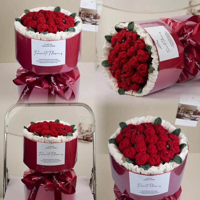 女神节泡泡玫束瑰手妈工师针织毛线3.5.5花创意三八节教节送老师,家居饰品,餐桌花艺,淘宝优惠券,粉丝福利购,淘宝优惠卷