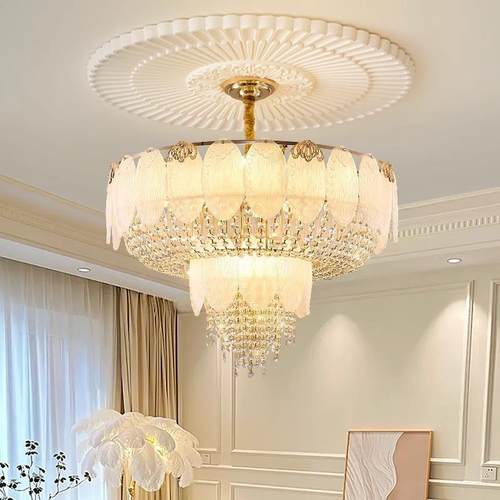 新全光轻谱壳法式奢水贝晶吊灯款客厅灯设计师餐厅灯2玫瑰卧室灯