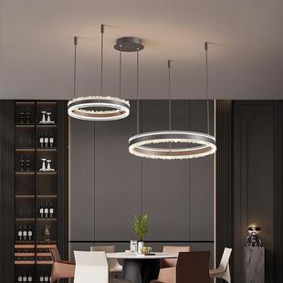 全光谱间别墅客厅环819吊灯轻奢拉丝气铝材圆大厅主灯大卧室房餐