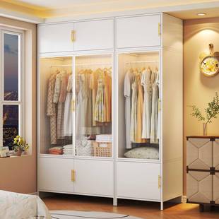 制衣钢柜卧室家租房简易用出UUY组装防尘铁皮柜组合衣橱衣帽间收