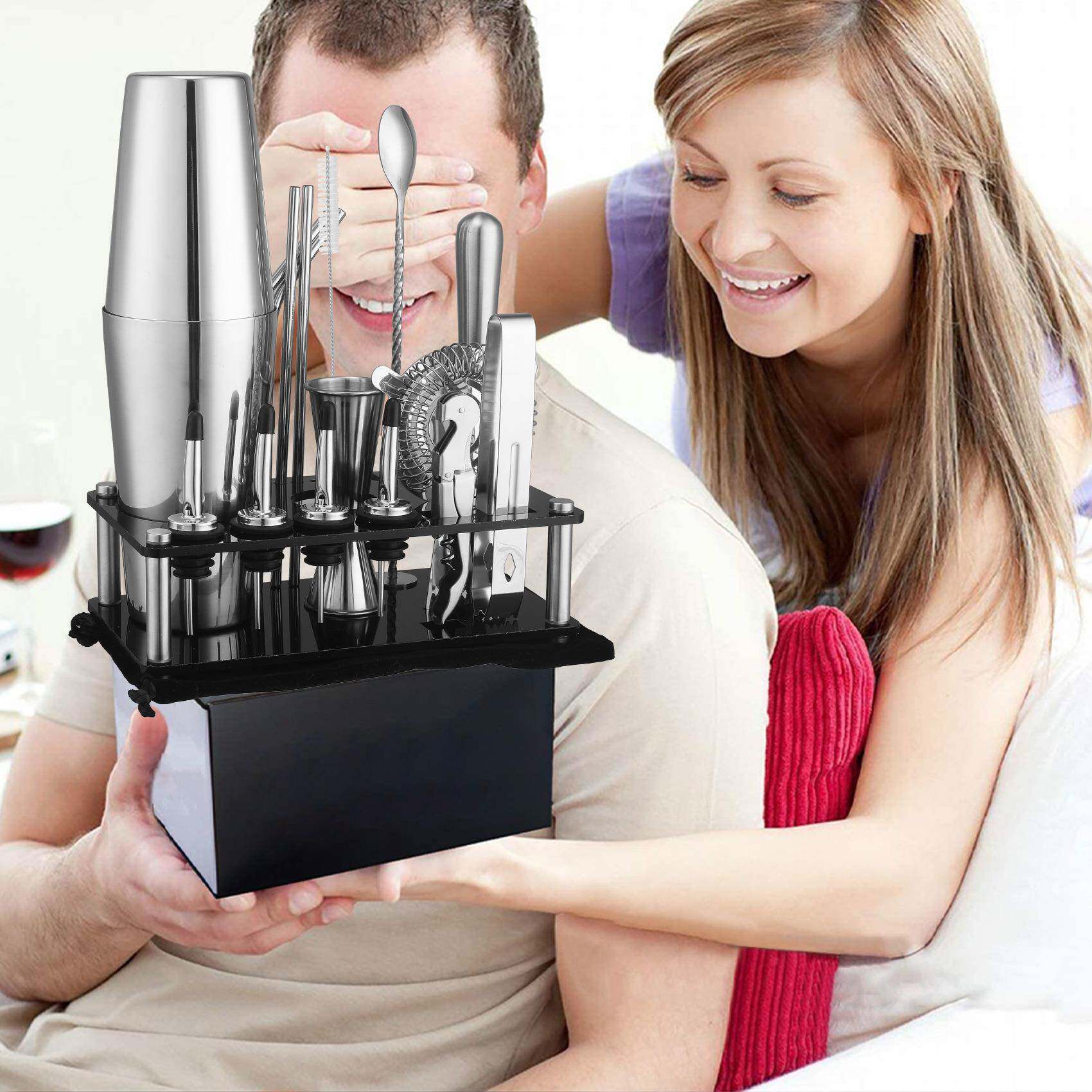 跨境新尾品CG1270调酒器8件套酒吧1鸡酒调酒套装不锈钢力材质亚克