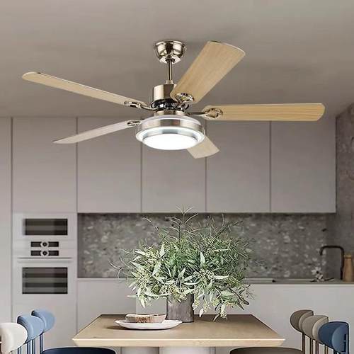 餐QH-160锈吊钢风扇灯厅吊扇灯大风不力客厅办公室工厂一体带灯风