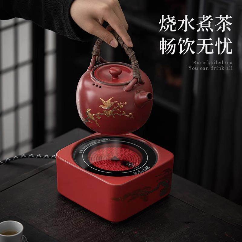 德茶化陶瓷电陶炉提梁壶侧壶煮壶烧水壶泡茶煮器茶器把围炉tssc00