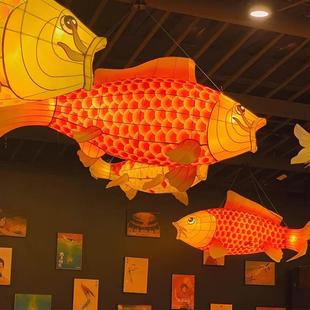 灯鲤鱼花灯大网红餐厅料理店商DYI场步行街道户外型花灯非遗鱼厂