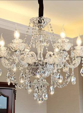 欧式水晶吊灯白风书新奶款奢餐厅灯简约现代ST-9088卧室房灯华别