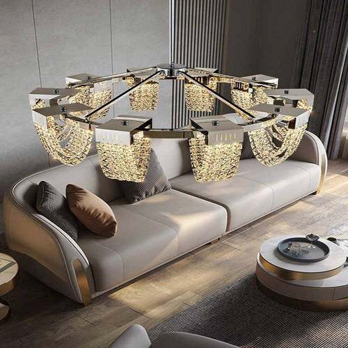 别墅奢简饭客厅吊灯创轻意设计师餐桌厅水晶灯卧室约198灯具