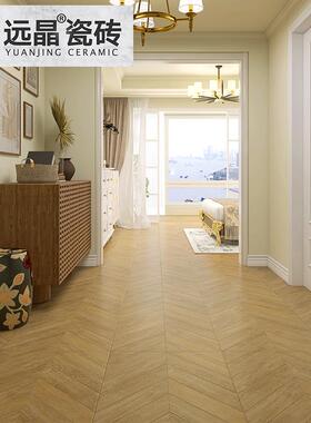 600x1200天鹅绒柔鱼骨纹木纹瓷砖客板厅地砖光卧室YDM66207防?滑