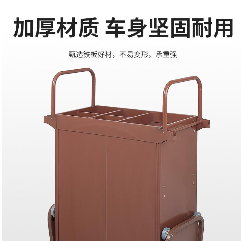 酒布草店车426不锈烤漆宾馆客房服务工作车三层洁车双钢保边房口