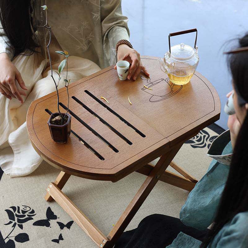 小户型阳台客厅家用桌子折叠椅子实木民宿宿舍茶几可折叠方桌