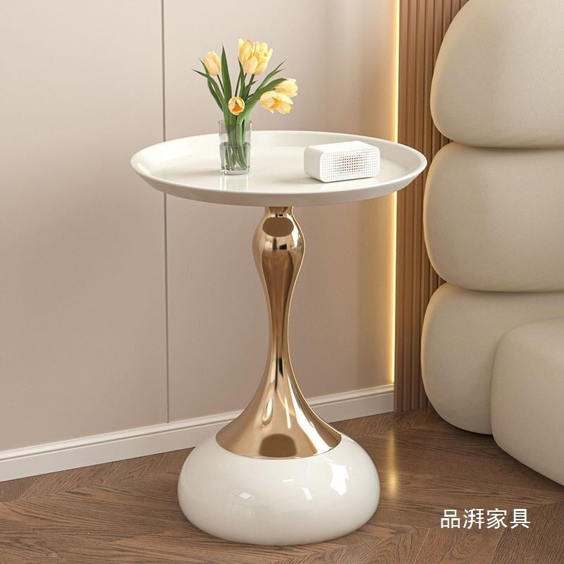 欧式铁艺支架边几小户型家用沙发边小蛮腰角几卧室床头小圆桌角几