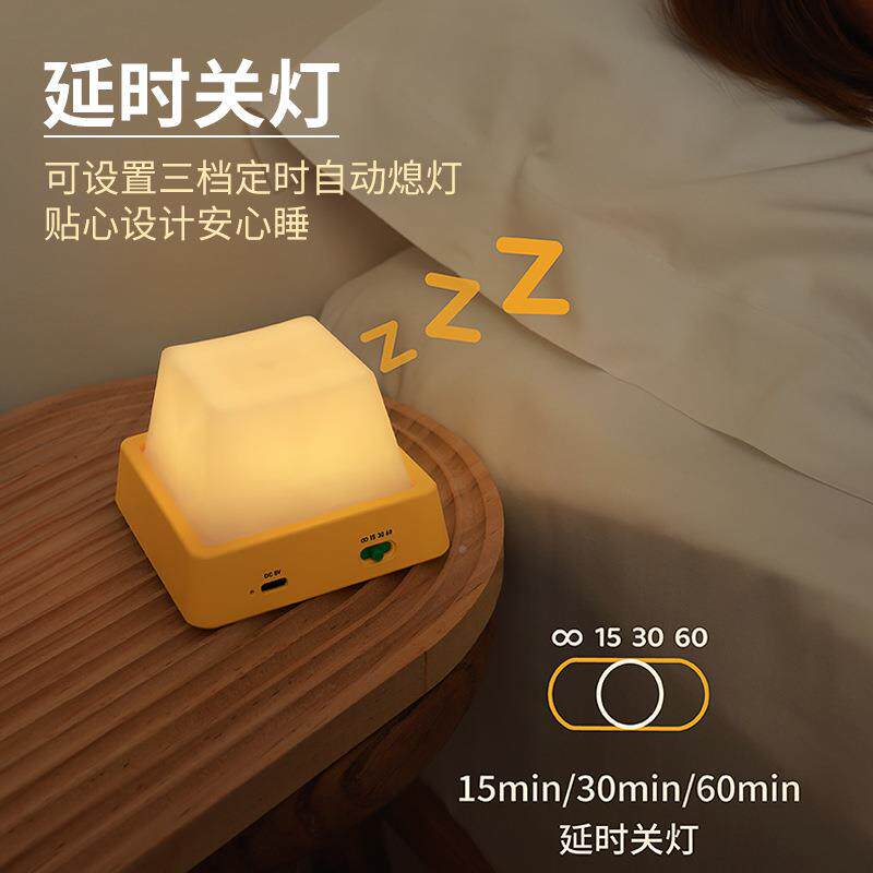 按键室小夜灯回卧床头睡暖眠桌面按压247光定时关无极车调光宿舍