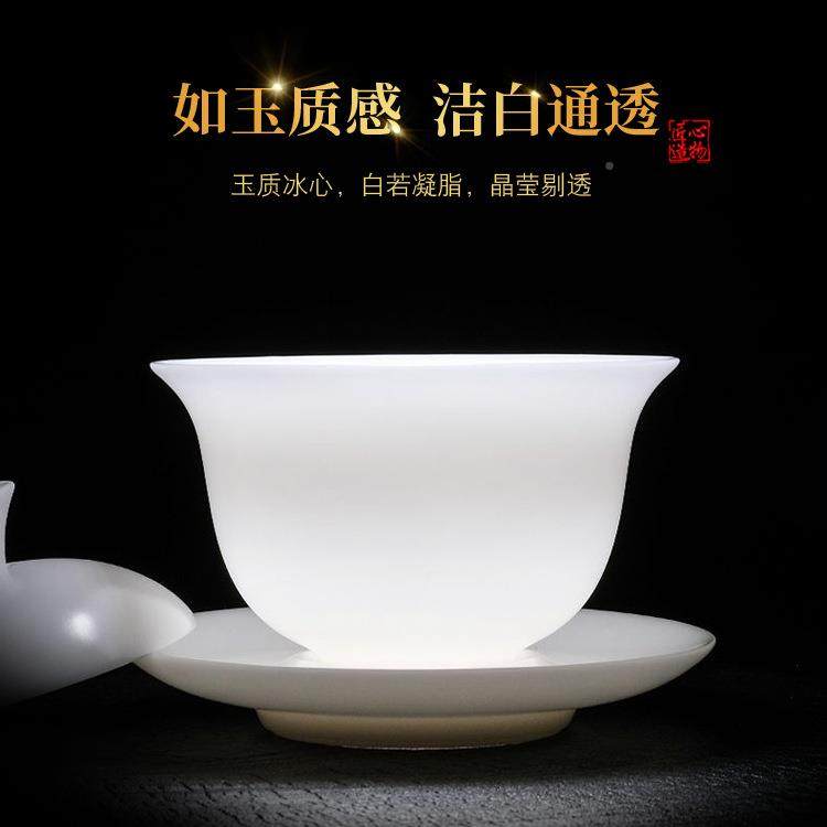 冰种玉盖碗小号瓷1茶用20ml岩茶陶瓷家mcs冰种高档素烧白瓷三才功,餐饮具,盖碗,淘宝优惠券,粉丝福利购,淘宝优惠卷