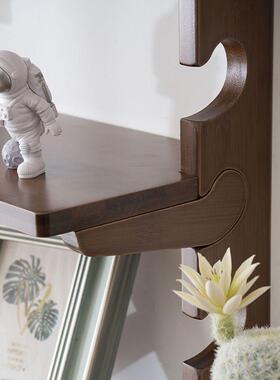 实木墙收纳吊柜壁墙上置物架壁挂QGI式书架壁挂柜墙面创储物柜意