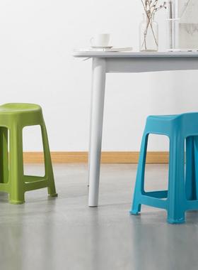 塑料凳厚21064家用成人条纹凳浴室防滑餐桌凳方约椅高简凳子加加