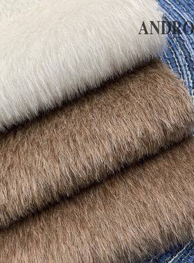 骆马绒羊呢毛混纺双面长毛骆CGZ马衣绒大呢料加厚双呢面面料服装