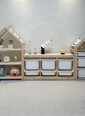 义宝乌玩具储收柜儿童房实木大容量置66513纳物架宝玩具收纳架物