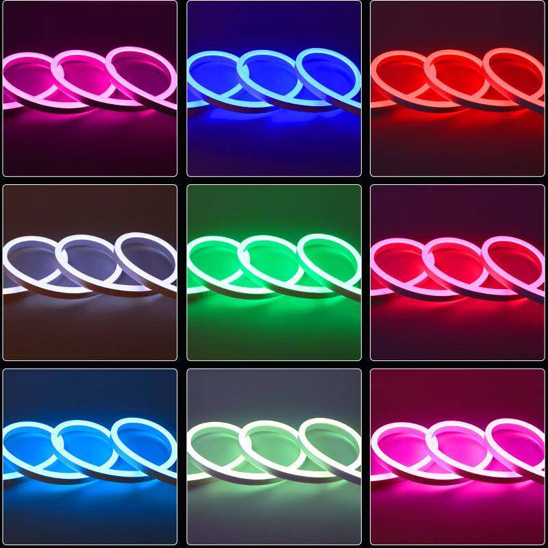 led灯条超亮七彩渐变招牌户外防水220V彩色霓虹柔性RGB氛围灯带