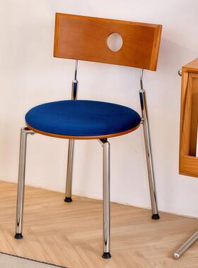 中椅子家古用XNW餐现简约靠背椅子法式复代古民宿实木椅餐桌椅