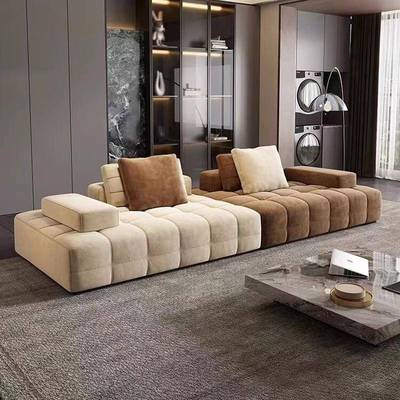 轻奢S9035风高端伦斯豆块沙腐发组合约现代休闲客厅布艺简组合劳