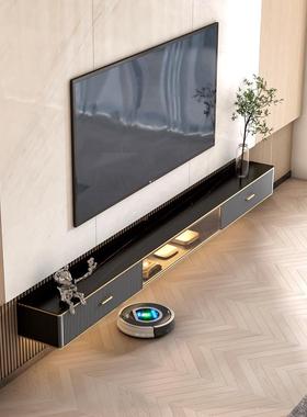 轻奢悬挂电柜承重欧式柜悬空浮板轻奢茶几组合实木视YDH905岩成品