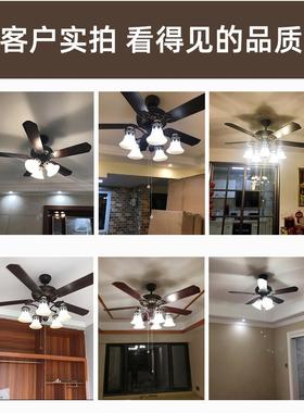 美式风扇吊风灯客厅木叶带扇欧的吊扇卧HPH-DF室家用简约式大厅灯