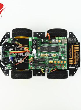 NMV多功能能智小车HJ-4WD51单外片机循迹避障四驱51智能小车套件