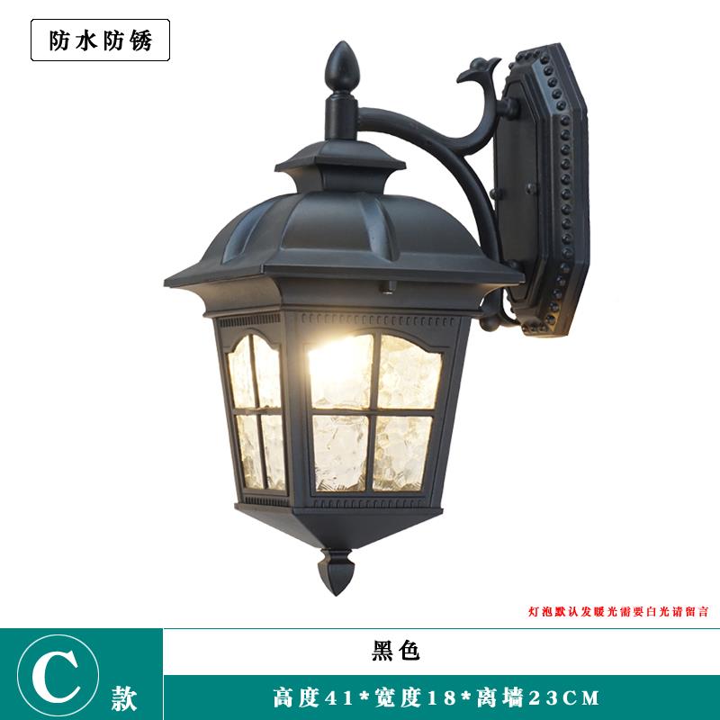 式户外壁水外墙灯美式欧别墅庭灯院围墙防复古墙灯露台阳台92室外