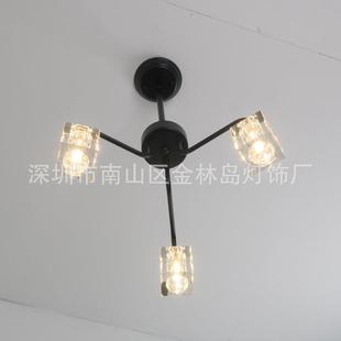 枝形吊灯式 创美意铁艺室餐厅客厅卧水晶吊 奢后871现代简约轻欧式