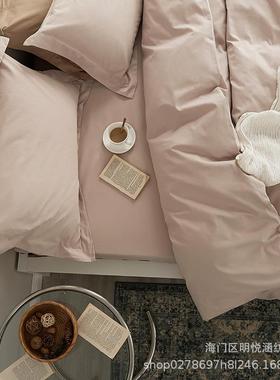 款EH100支新加厚磨毛四纯全棉棉简约风床单床笠款件套