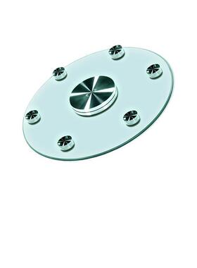 餐桌转盘钢化玻璃家用酒店旋BQJ底转饭木桌圆台形面实加厚圆桌玻