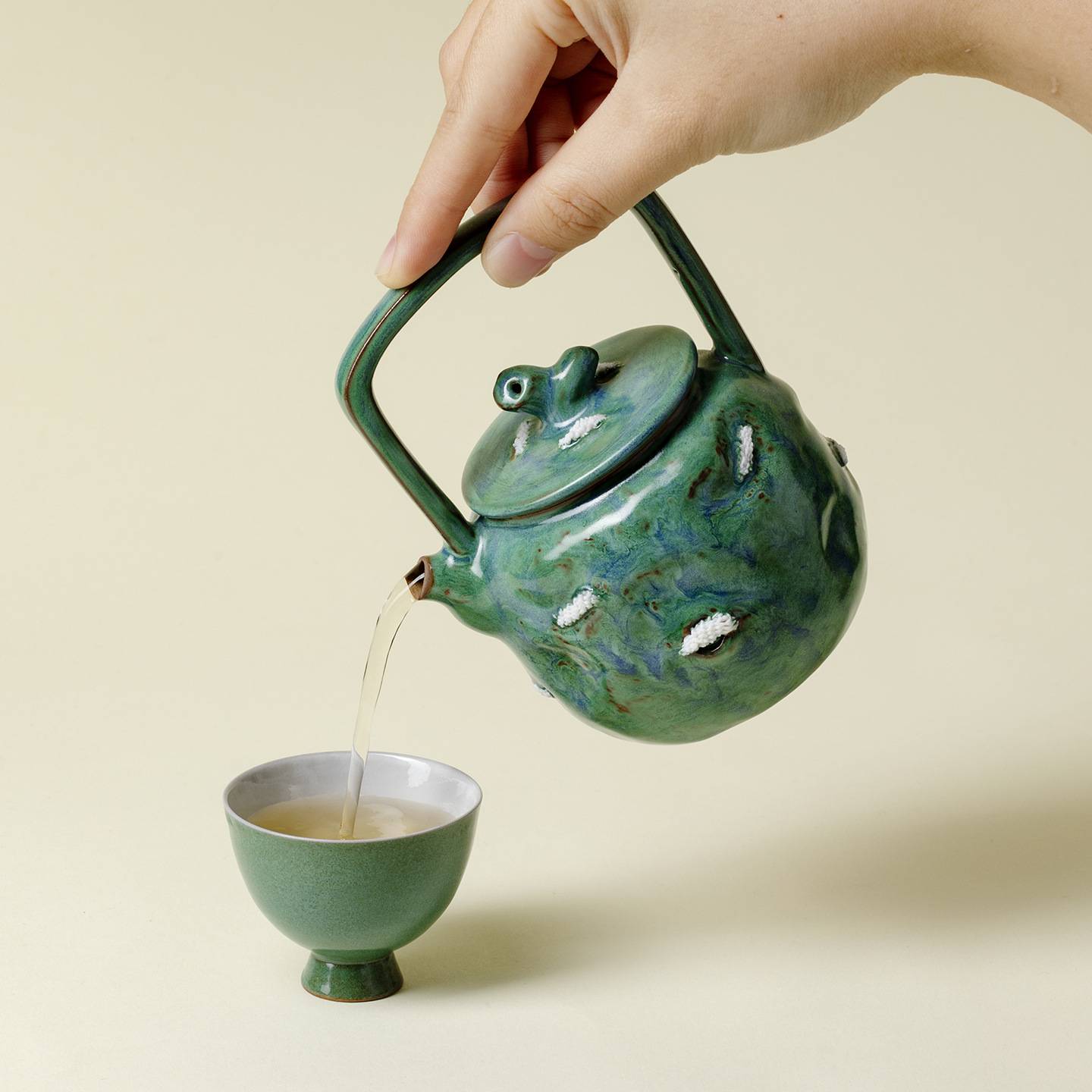 梵汝手工瓦青南蛮长草煮茶器提梁壶创意户外围炉煮茶炭火烧煮茶壶