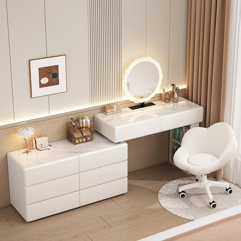 奶油风卡拉魔法新梳妆台卧室收纳斗柜一体轻奢现代简约实木化妆桌