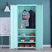 儿童衣柜简易钢制环保卧室衣柜组装 简约现代储物柜北欧风收纳柜子