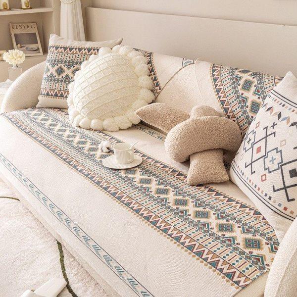 轻奢摩洛哥复古棉麻沙发垫北欧四季通用坐垫沙发套罩防滑靠背盖巾,居家布艺,沙发垫,淘宝优惠券,粉丝福利购,淘宝优惠卷