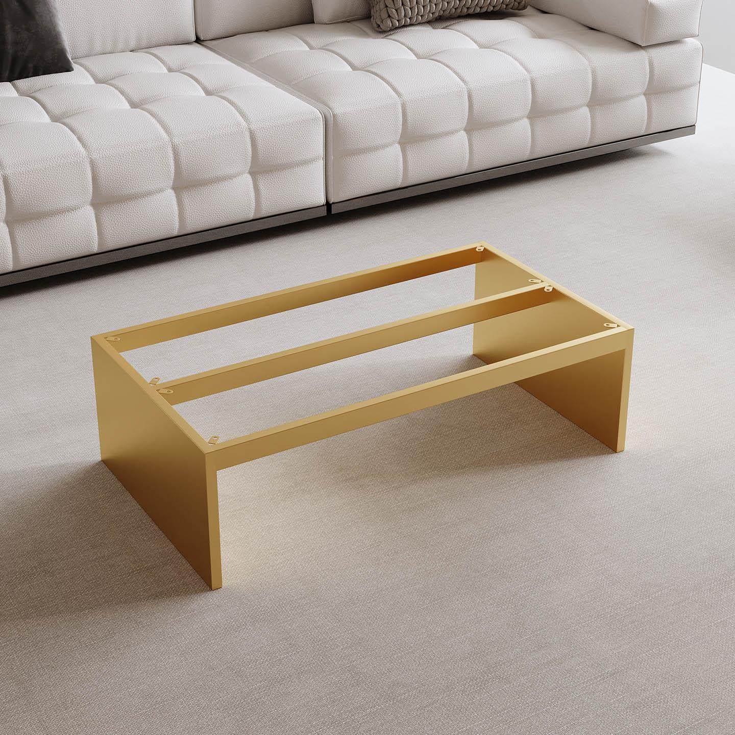 茶几腿岩板不锈钢茶台支架悬浮客厅奢石方形桌腿底座大理石茶几脚