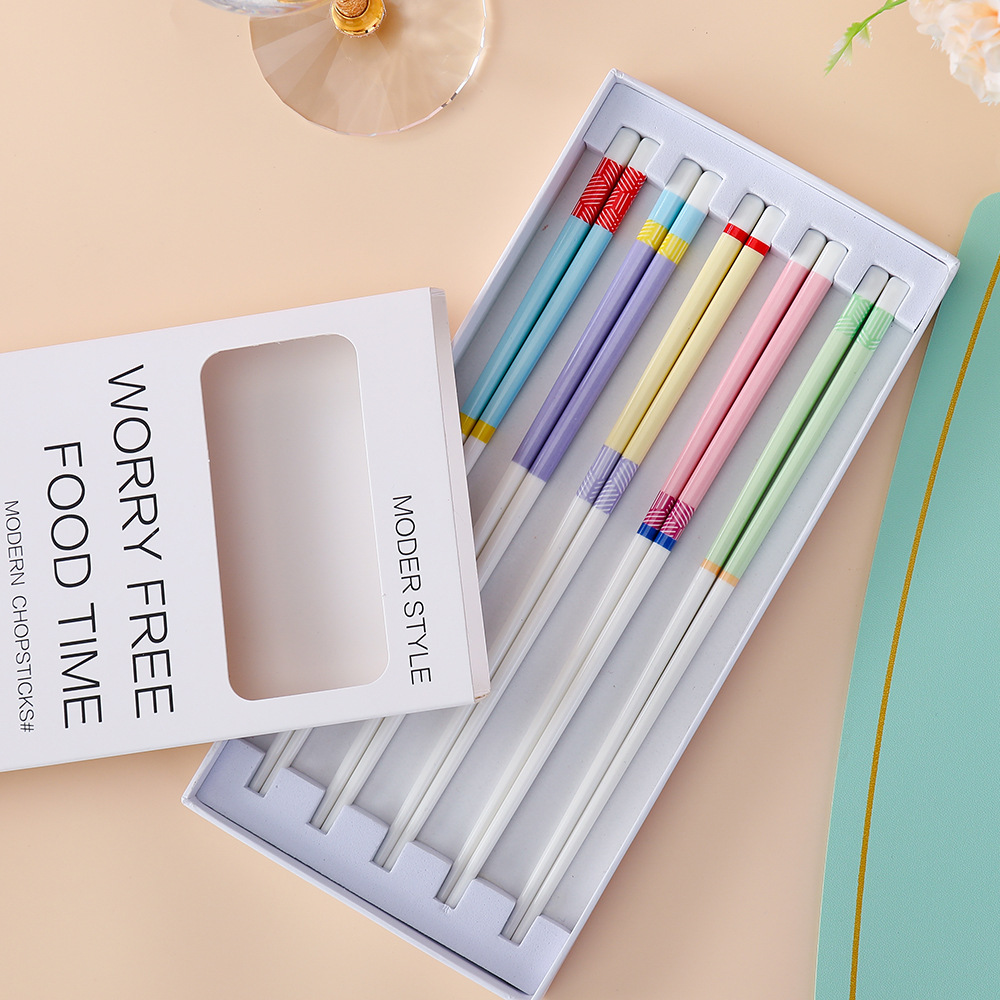 陶瓷筷子家用g高档新款一人一筷专人专用家庭分餐耐高温彩色骨瓷